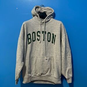 ~Boston Hoodie ~ gray with green front L or XL